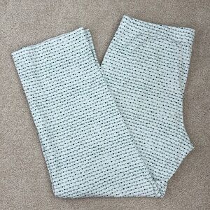 Lake Pajama Pants Women’s Size Medium White Green Swirl Pima Cotton